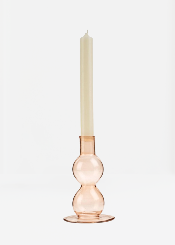 Indaba Glass Candle Stick | Pink