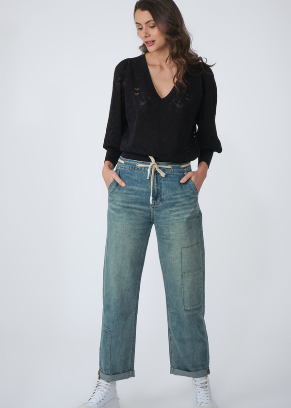 Cropped Twill Jeans