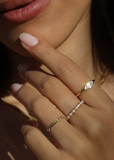 Leah Alexandra - Marquise Signet Ring | Moissanite