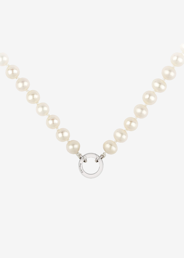 Pyrrha Knotted Pearl Necklace with Talisman Clip