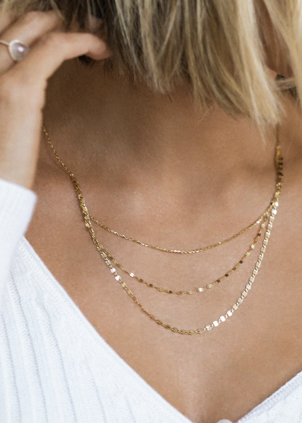 Leah Alexandra Shimmer 3 Layer Necklace | 10k