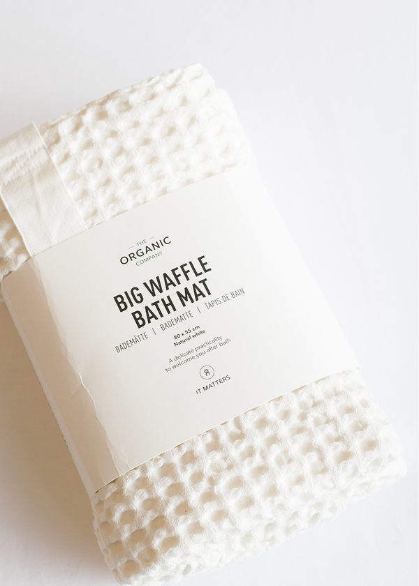 The Organic Company Big Waffle Bath Mat Natural White