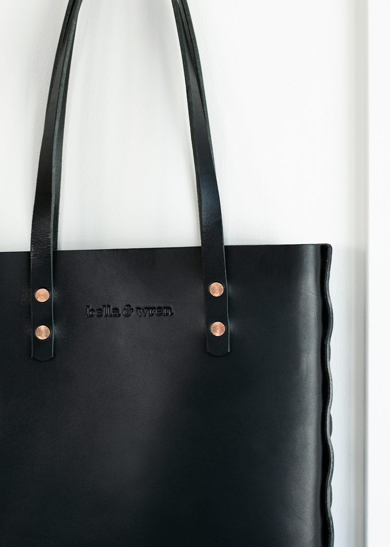 Bella & Wren Leather Tote Bag | Black