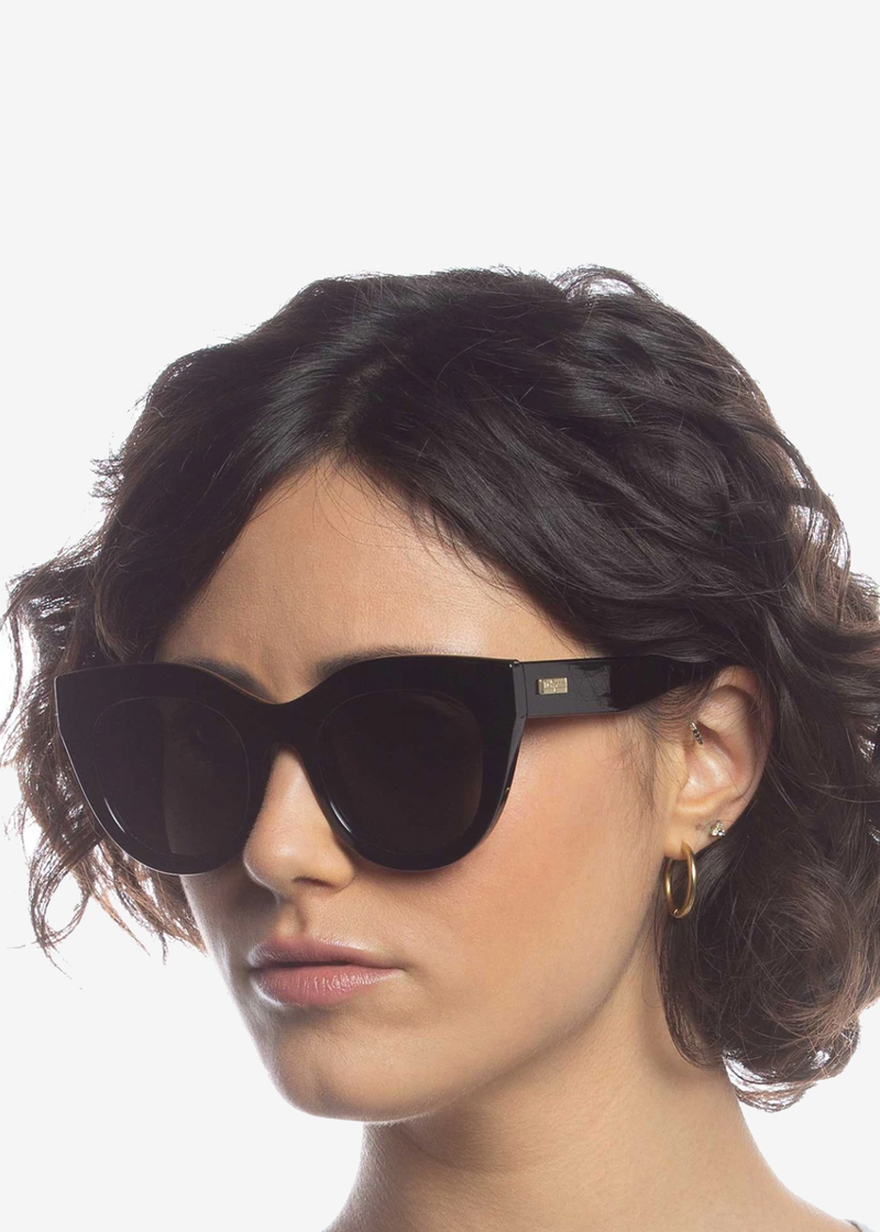 Le Specs Air Heart Sunglasses | Black & Gold