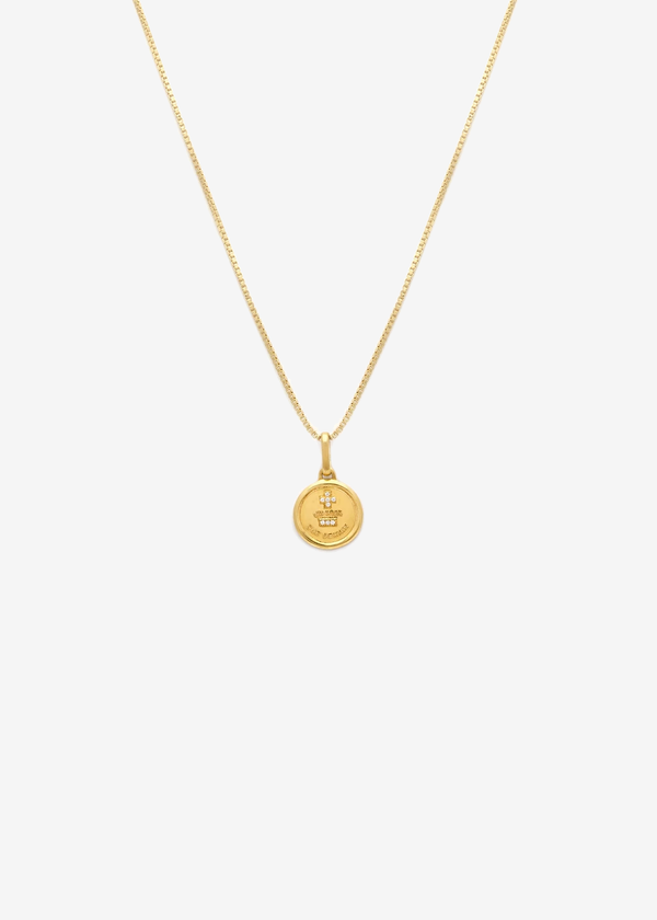 Leah Alexandra Love Token Necklace Round | Gold