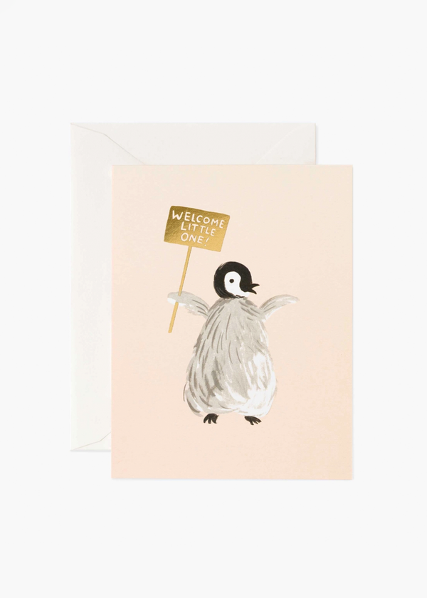 Rifle Paper Welcome Penguin Card