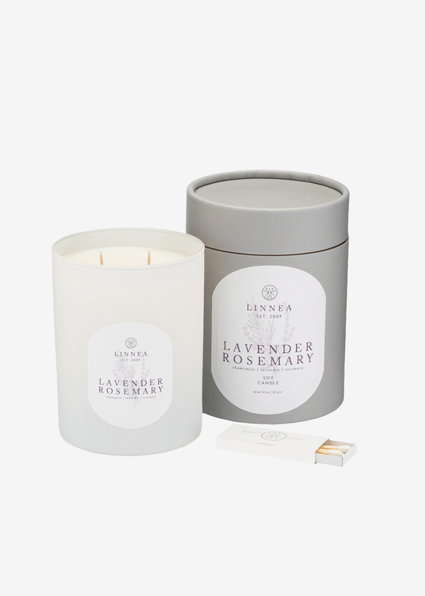 Linnea's Lights Lavender Rosemary Double Wick Candle