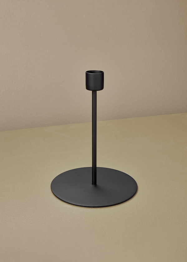 Be Home Black Tall Taper Candle Holder