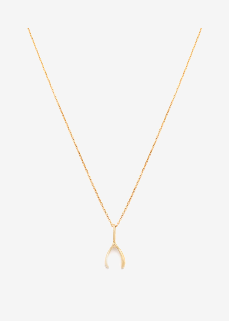 Leah Alexandra Wishbone Necklace | Gold