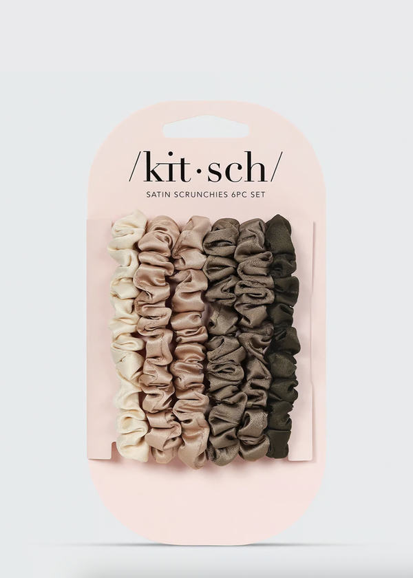 Kitsch XS Satin Scrunchies 6pc | Eucalyptus