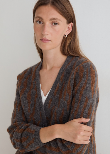 Animal Jacquard Cardigan