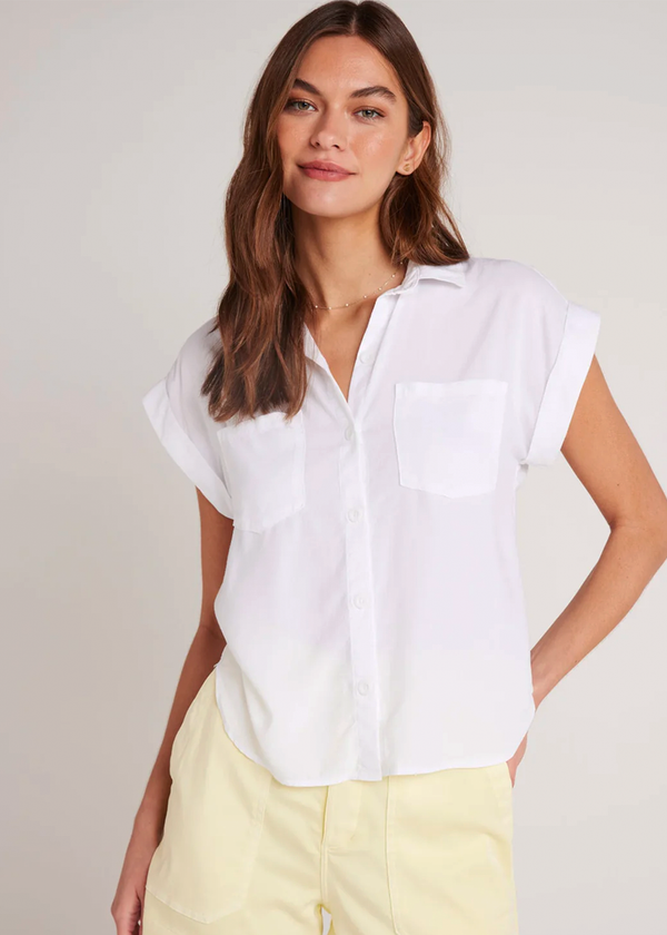 Bella Dahl Two Pocket Short Sleeve Shirt White
