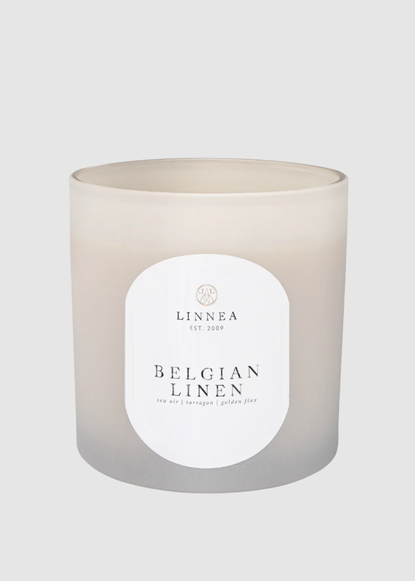 Linnea's Lights Belgian Linen 3 Wick Candle