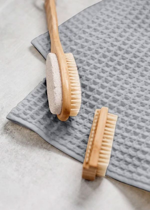 Linen Way | Jacki Waffle Tea Towel Linen Grey
