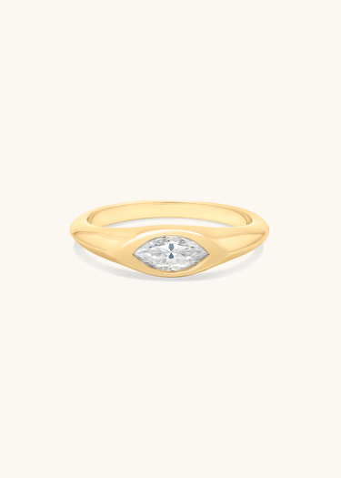 Leah Alexandra - Marquise Signet Ring | Moissanite