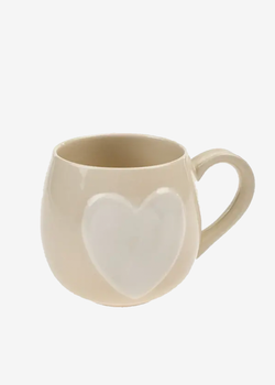 Indaba Big Heart Mug Cream/White