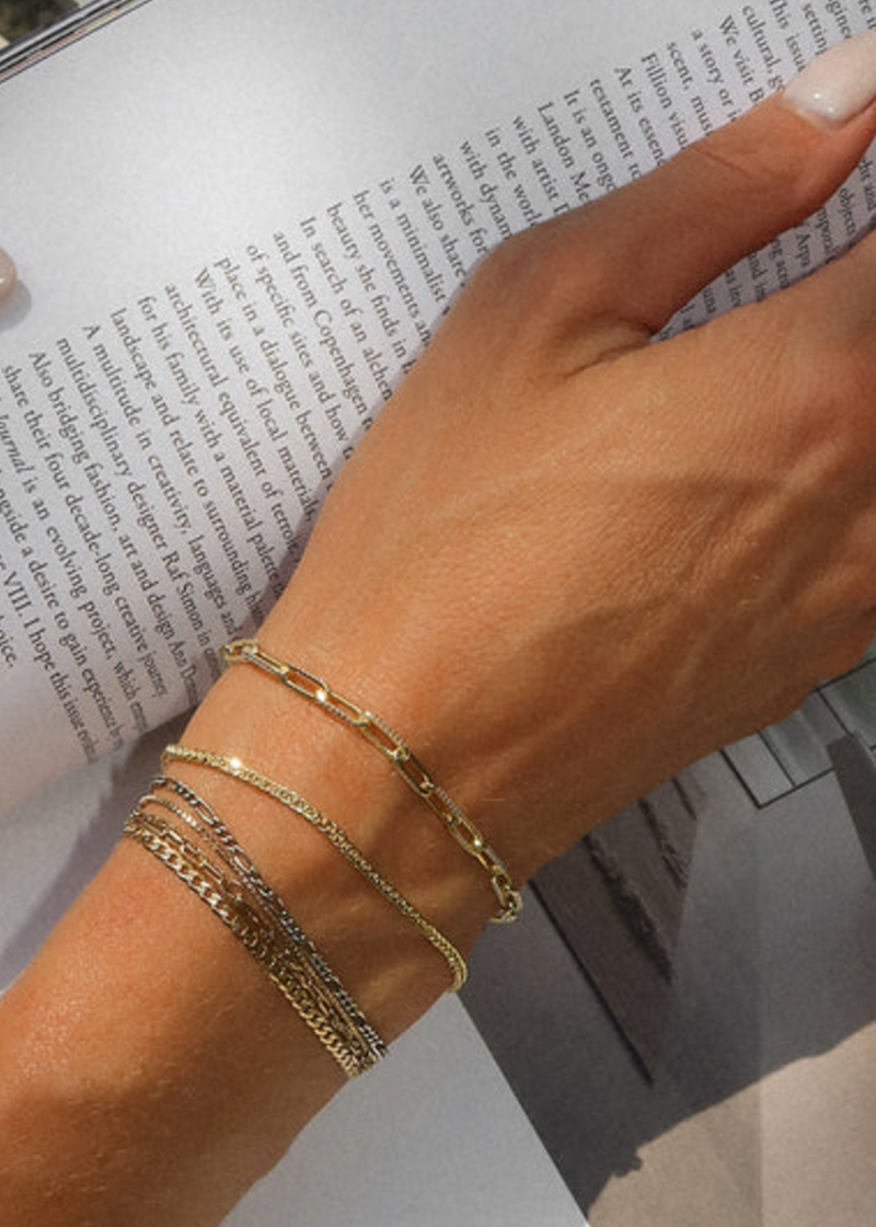 Leah Alexandra Diamond Cut Paperclip Bracelet | Gold