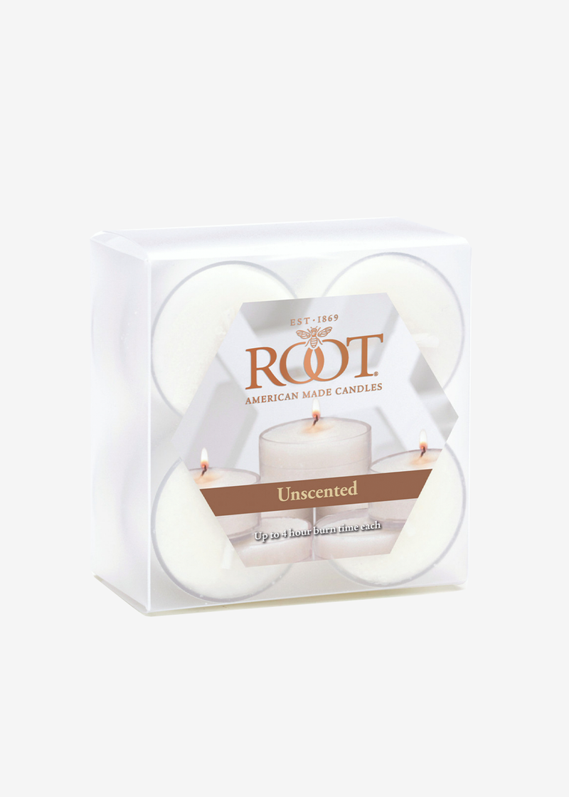Roots Candles Unscented Tealight S/8