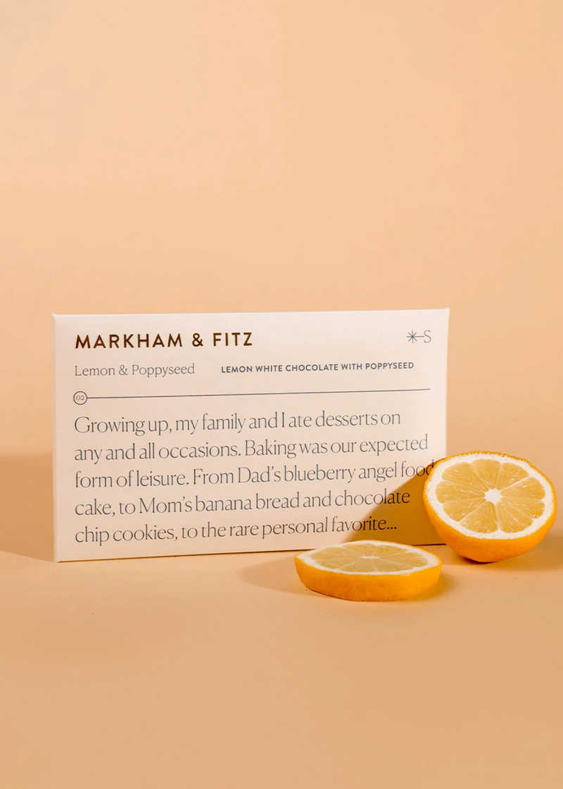Markham & Fitz Lemon Poppyseed Chocolate Bar