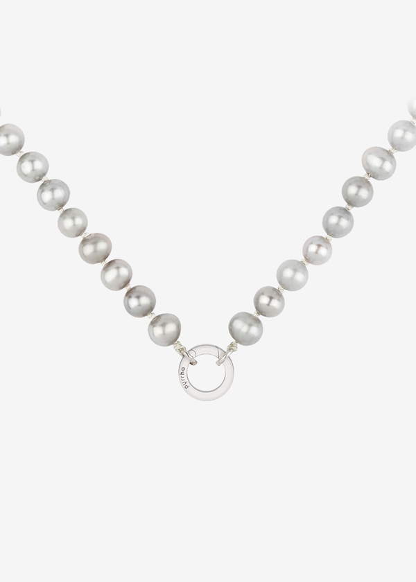 Pyrrha Knotted Pearl Necklace with Talisman Clip