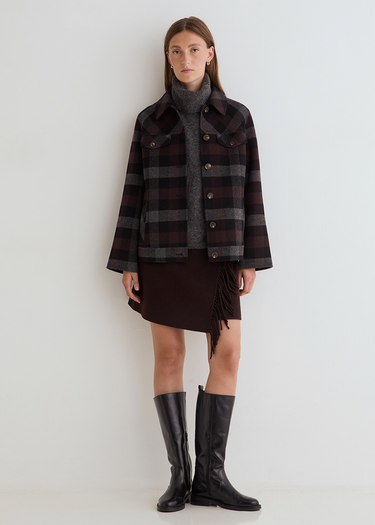 Yerse| Handmade Wool Fringe Mini Skirt