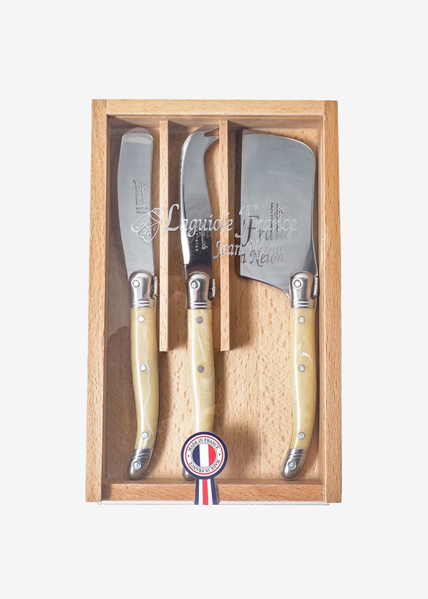 Kiss That Frog Laguiole Cheese Utensils | S/3 Pale Horn