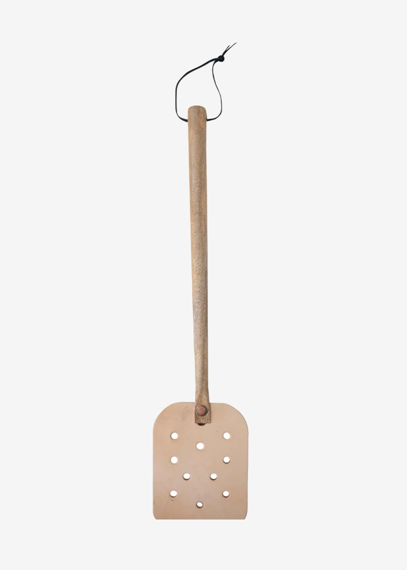 Creative Coop Leather Fly Swatter