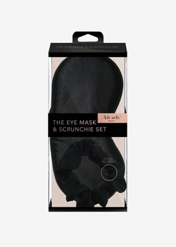 Kitsch Satin Eyemask & Scrunchie Set | Black