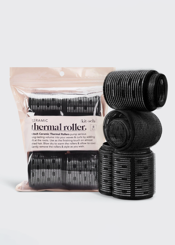 Kitsch Ceramic Hair Rollers 8pc | Black