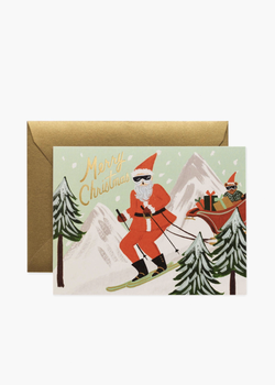 Rifle Paper Skiing Santa Card