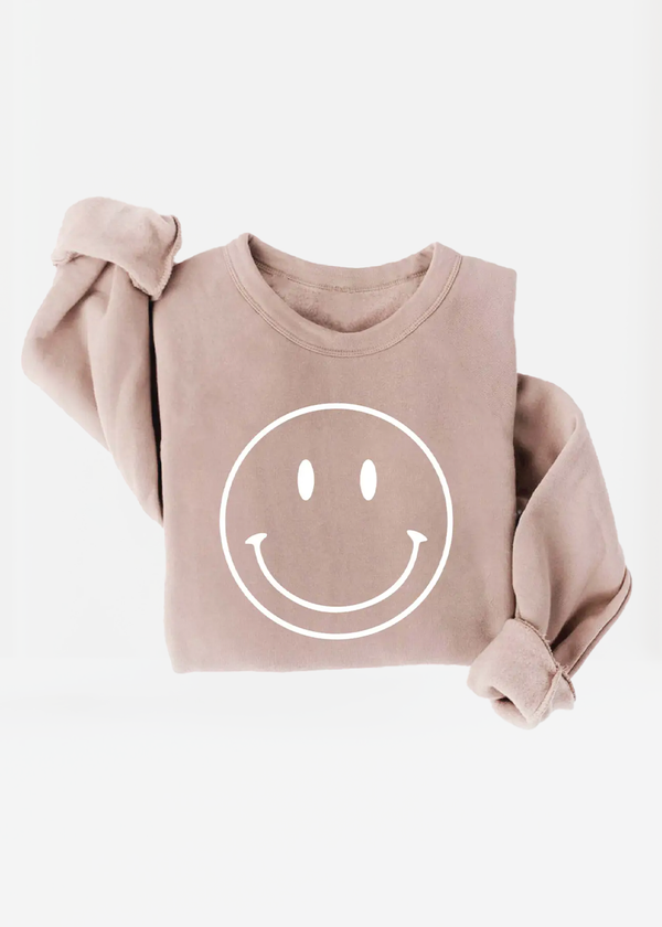 Oat Collective Smiley Face Graphic Sweatshirt
