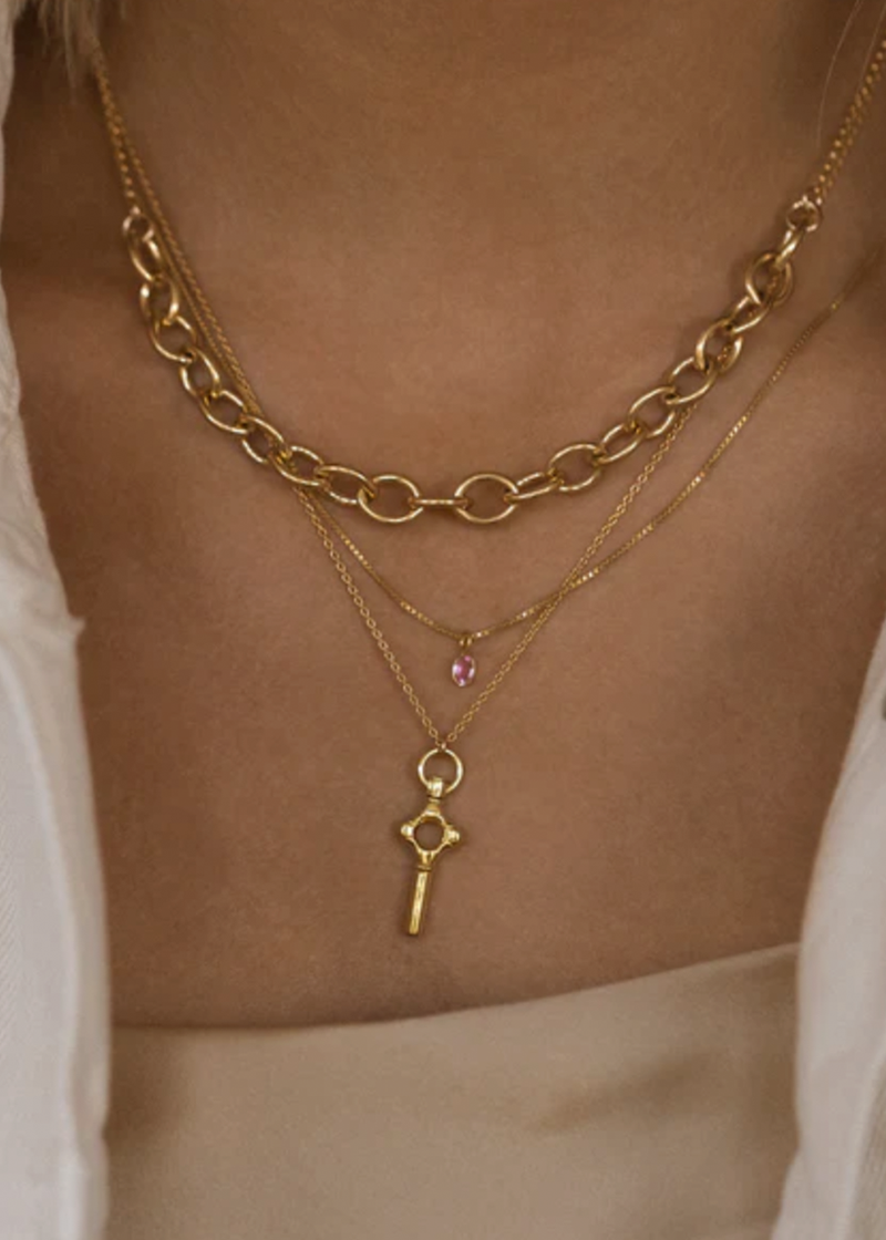 Leah Alexandra Sofia Slice Necklace | Pink Sapphire