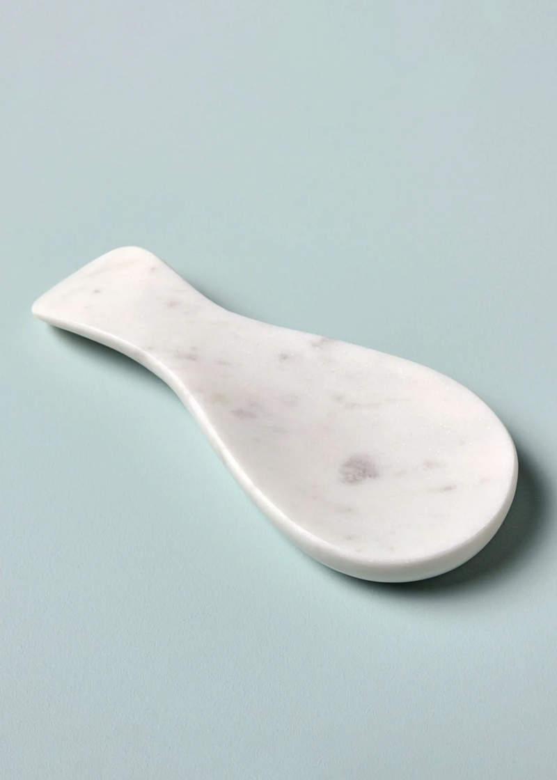 Be Home 9" White Marble Spoon Rest