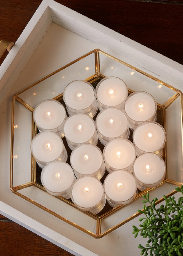 Roots Candles Unscented Tealight S/8