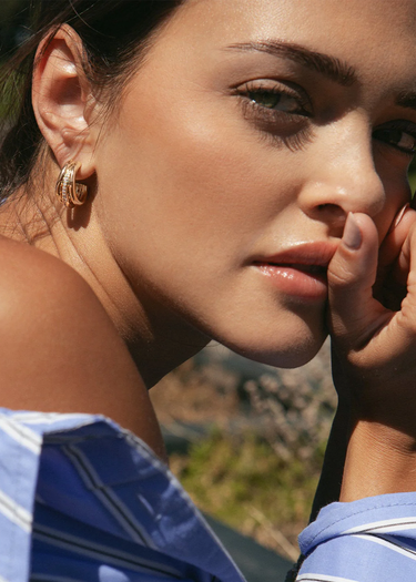 Triplette Pave Hoops