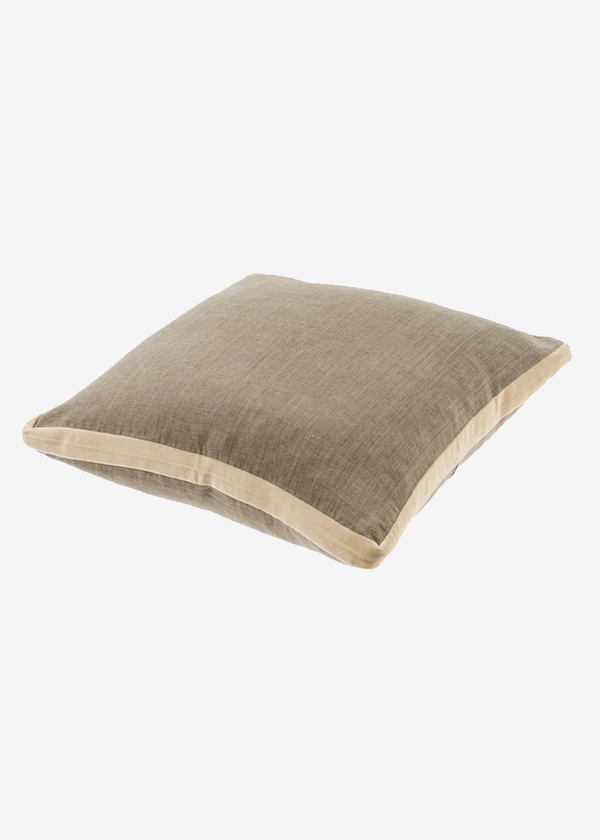 Indaba 20x20 Velvet Trim Pillow | Cream