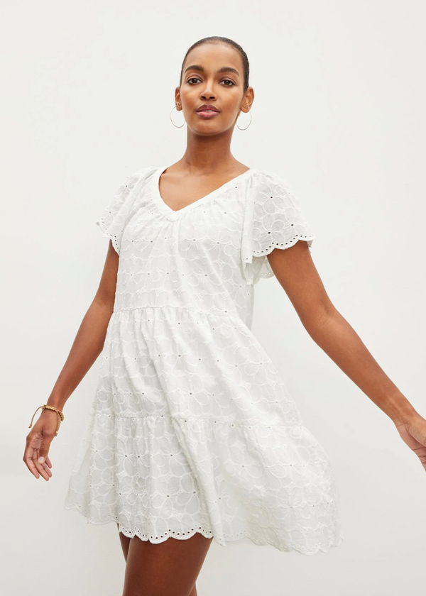 Velvet Wynette Embroidered Cotton Dress