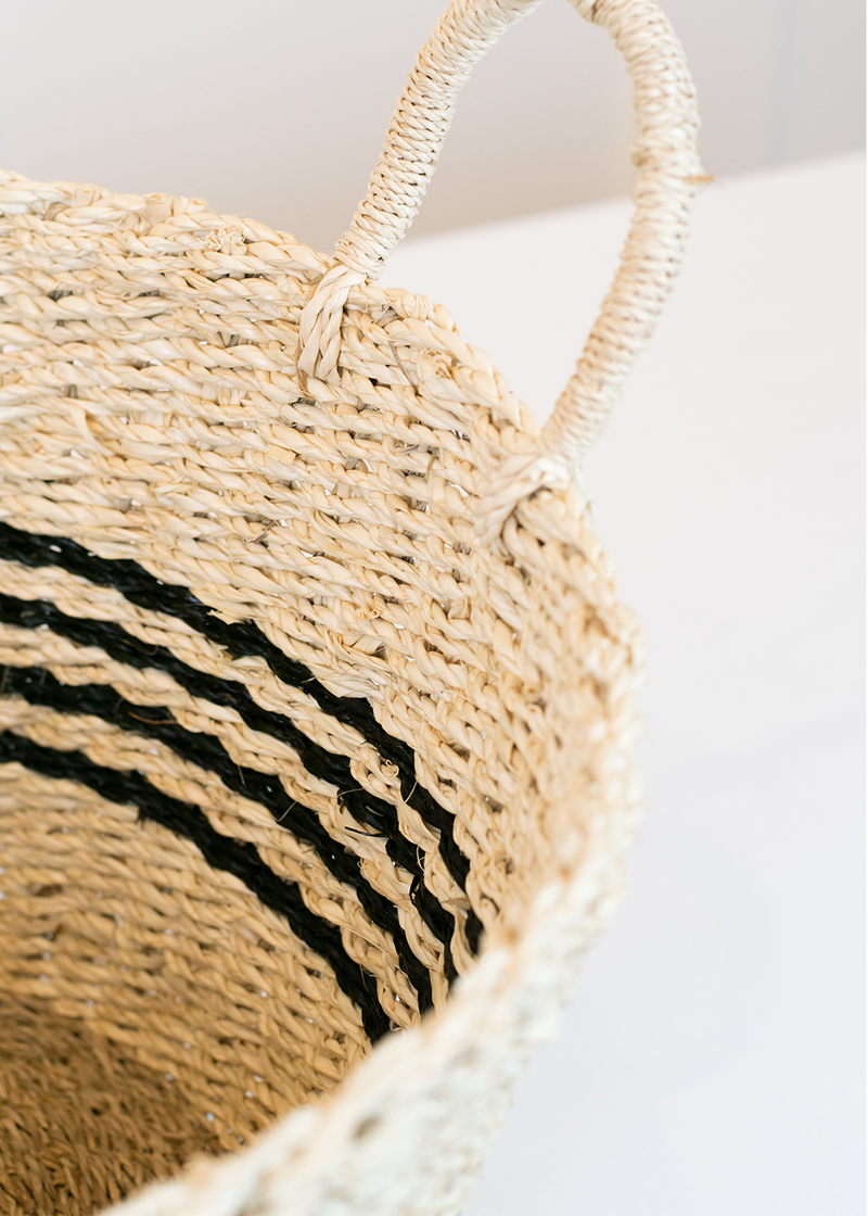 Natural Woven Palm & Seagrass Basket
