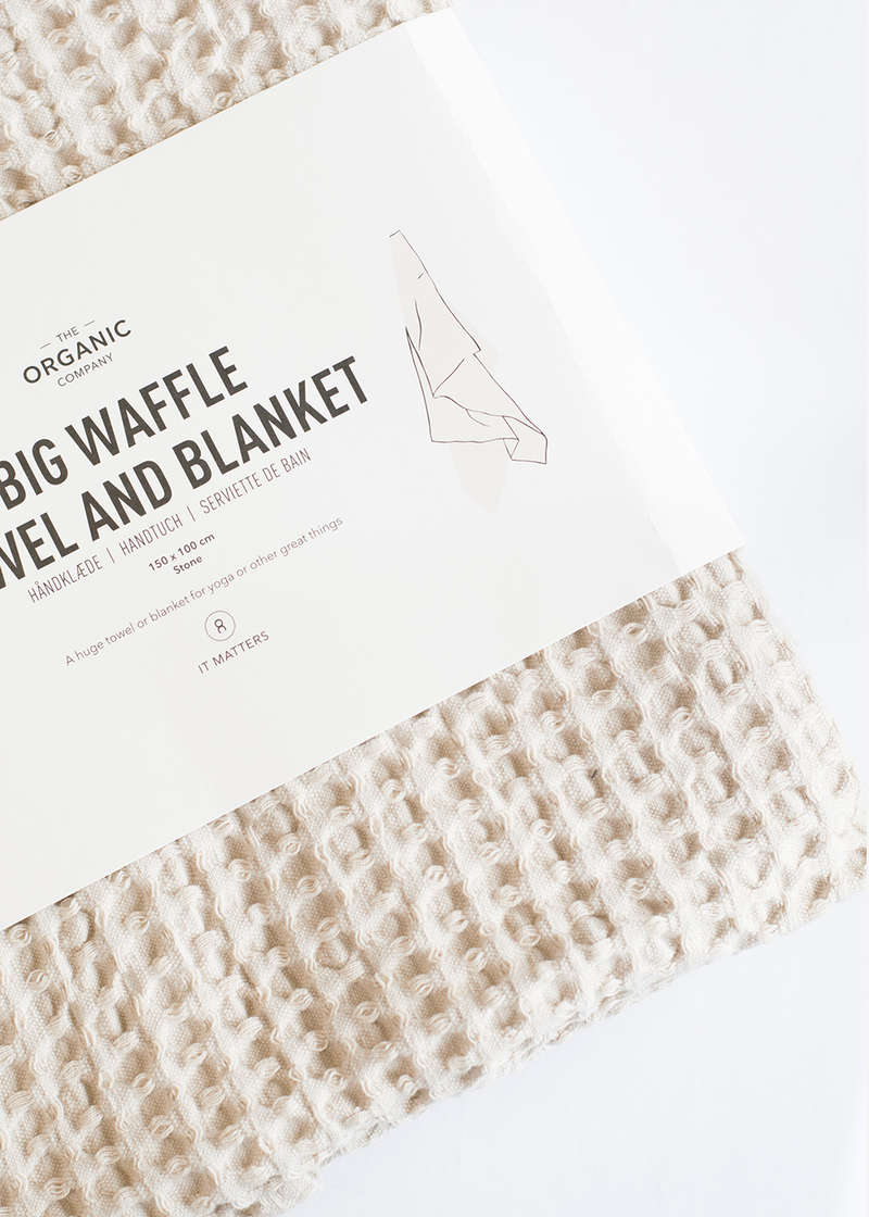 The Organic Company Big Waffle Towel and Blanket Stone