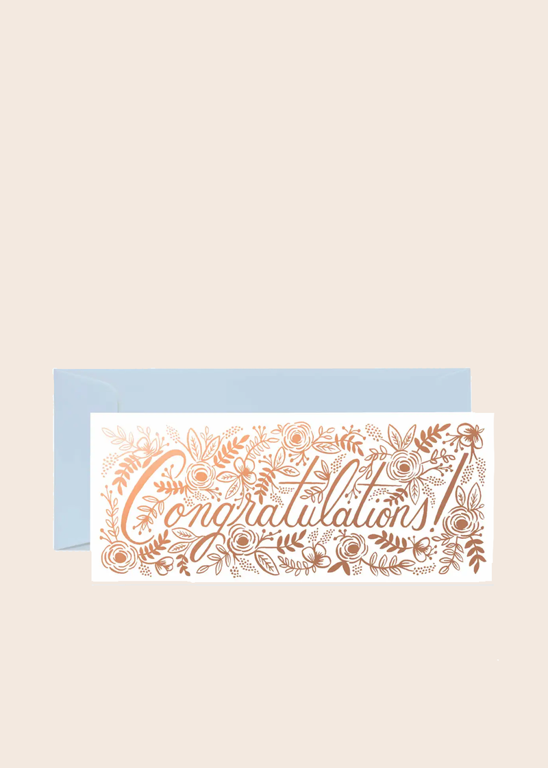 Champagne Floral Congrats Card