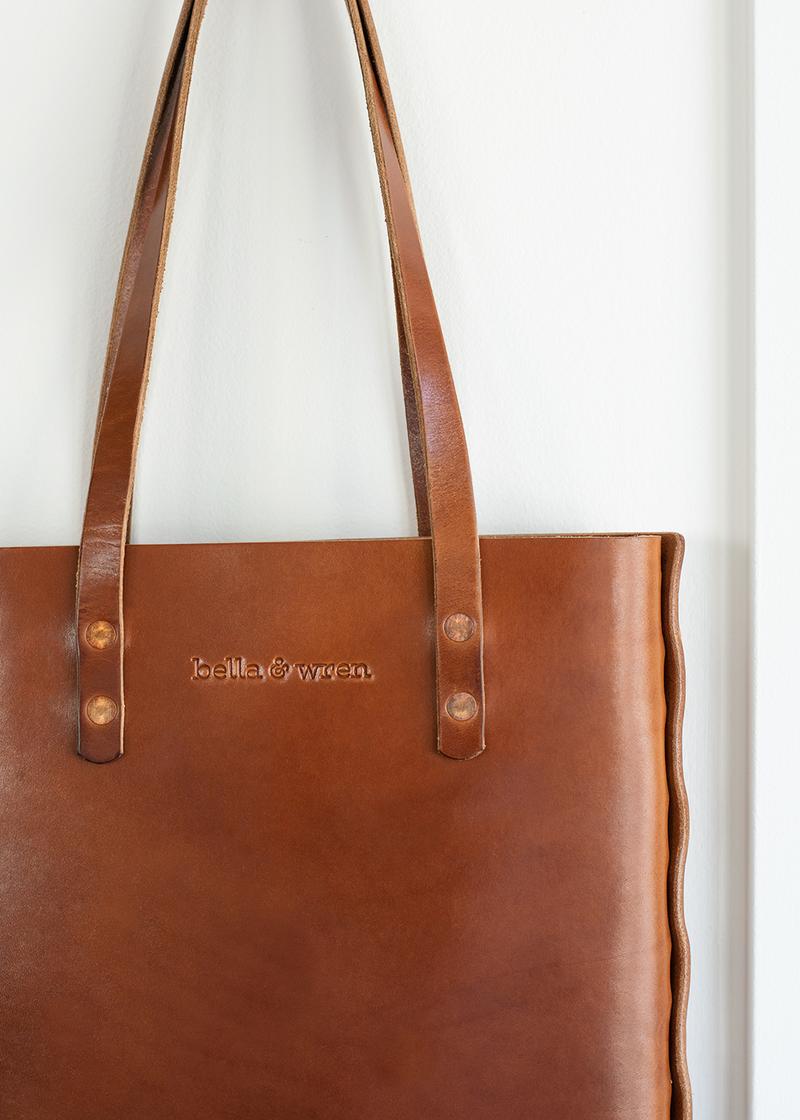 Leather Tote Bag | Cognac
