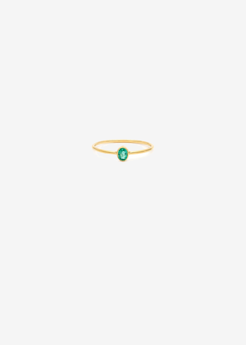 Leah Alexandra Emerald Petite Oval Ring