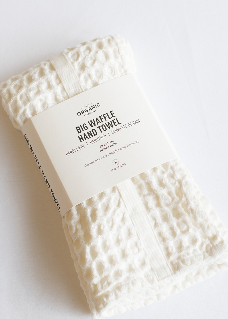 The Organic Company Big Waffle Hand Towel Natural White