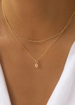Leah Alexandra Tiny Horseshoe Necklace | Gold