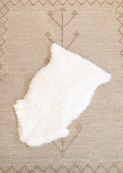 Genuine Sheepskin Rug: Single Ivorry Colored