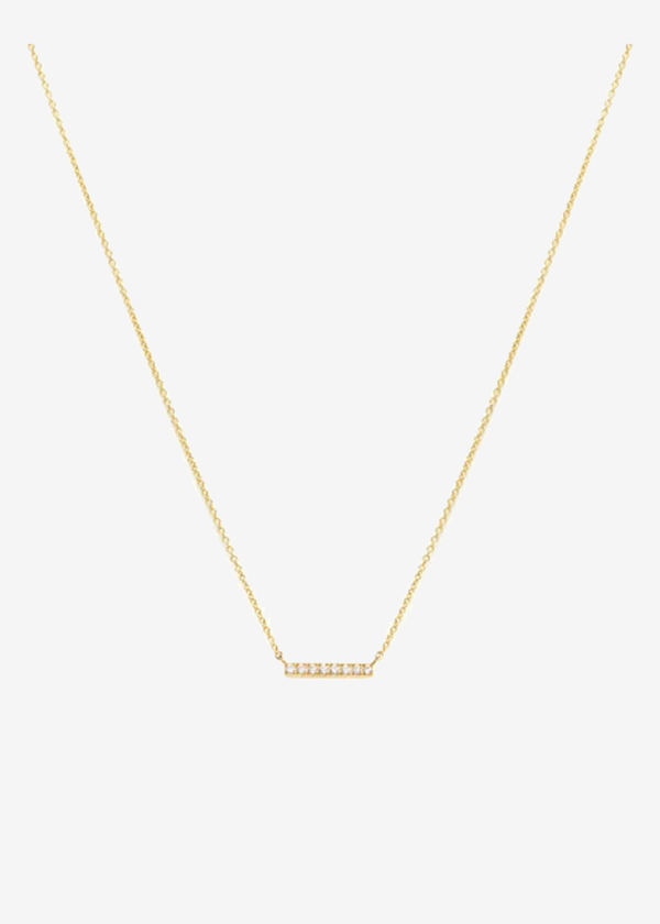 Leah Alexandra Pave Bar Necklace | Gold CZ