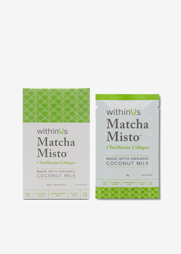 withinUs Matcha Misto + Trumarine Collagen Pouches