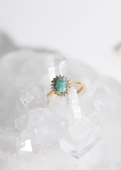 Leah Alexandra Mini Antiquity Ring | Turquoise