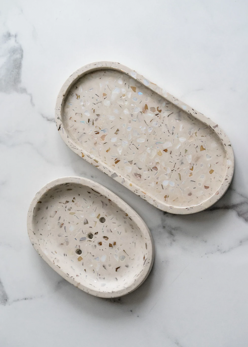 The Burnt Apron Terrazzo | Seashell Oval Soap Dish
