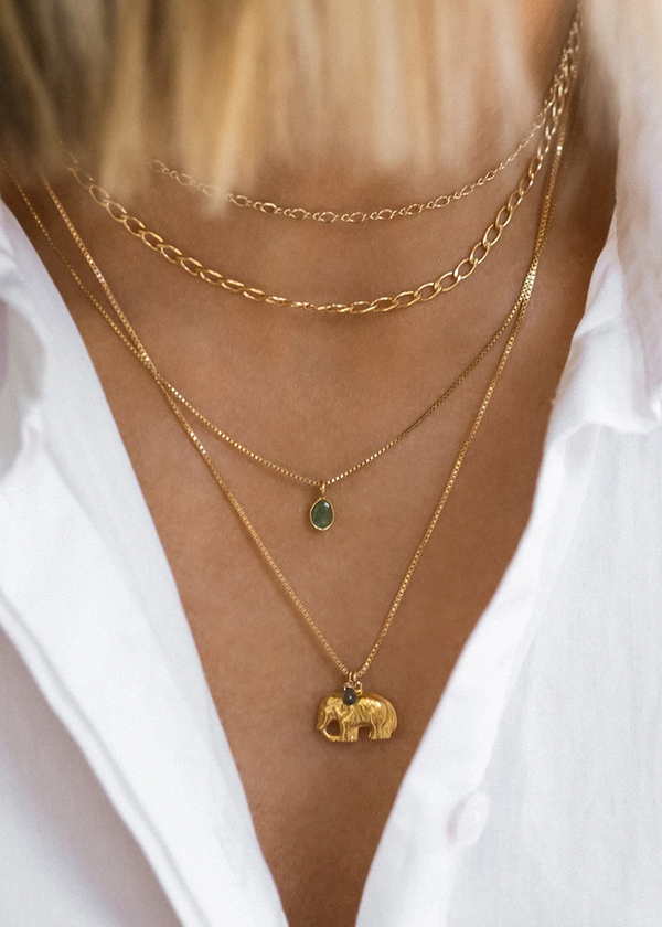Leah Alexandra Sofia Slice Necklace | Emerald